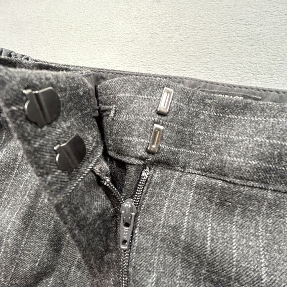 Talbots Pants Women’s 14 Gray White Wool Blend Pinstripe Work Casual Stretch - Picture 11 of 15